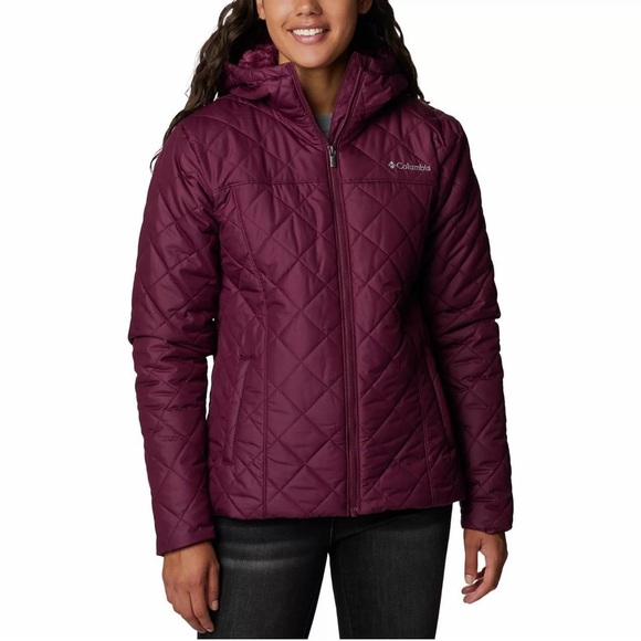 Columbia women’s purple copper crest puffer jacket with Sherpa lining size small - Picture 1 of 7
